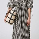 Altuzarra 💕💕 Donrine Seersucker Gingham Midi Dress ~ Black Ivory 42 EU NWT Photo 0