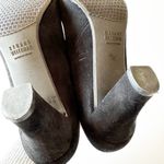 Stuart Weitzman Black Suede Curved Heel Ankle Bootie Size 8.5 Narrow Quiet Luxe Photo 7