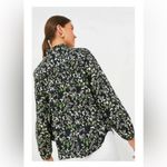 Tuckernuck Avalon Blouse XXS NWT Black Verdant Iris Floral Cotton Long sleeve Photo 2