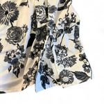 Talbots Non-Iron L Black White Floral Shirt Blouse Long Sleeve Button Down Photo 3