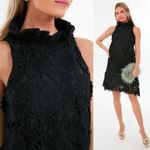 Tuckernuck  Guipure Lace Blythe Dress bow mini sleeveless black tie ruffle neck Photo 2