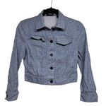 Theory  Lightweight Linen Denim Cropped Jacket Size Small Photo 0