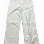 Paige  Off White Wide Leg Cropped Jeans Women Size 27 Flare Denim Retro Work Zip Photo 0