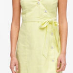 Banana Republic  light yellow button up belted linen blend strappy sundress 6 Photo 0