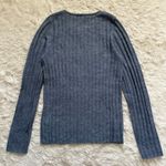 Madewell Sweater Alpaca-Blend Crewneck Sheer Ribbed Teapot Blue S NWT New Photo 3