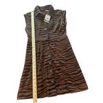 Free People NWT Tiger Print Sleeveless Button Front Dress Brown Size S P Photo 3