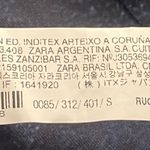 ZARA NWT denim print navy blue long sleeve top blouse, size S unique boho Photo 11