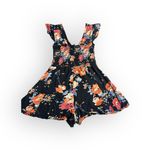 House of Hartlow Women's Size Small Black Floral One Piece Romper Shorts Photo 1