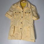 Tory Burch  Butter Yellow Cotton Twill Safari Shirt Size 0‎ (Runs Big) Photo 0