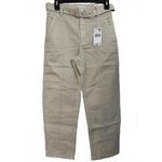 Mango Slouchy Jeans with Hem and Belt Off White NWT Size 4 Photo 2