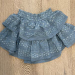 Aerie  Rock ‘n’ Ruffle Blue Tiered Mini Skirt Size Small Photo 0