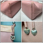 Brighton Y2K “Darlene” Shoulder Bag Pink Leather Silver Hearts Photo 10