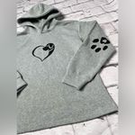 SheIn Fleece dog printed Grey pullover hoodie sweatshirt women’s size medium Photo 1