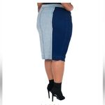 Poetic Justice Juliana High Waisted Midi Skirt Button Front Two Tone Multi Media Blue Size undefined Photo 10