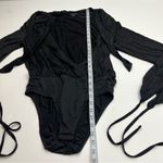  All Saints Penelope Tie Neck Bodysuit Womens Size US‎ 4 Black *FLAW Photo 12