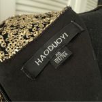 Haoduoyi Plunging V Gold Sequin Dress Photo 6