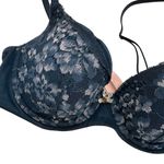 Victoria's Secret  Body By Victoria Lined Demi Blue Floral Lace Bra Size 34C Photo 1