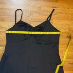 Melrose and Market Women’s Large Black Satin Spaghetti Strap. Midi Dress Party Photo 3