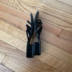 Ralph Lauren Vintage Purple Label Leather Sandals Heels Spaghetti Straps Chunky Block 90โs -early 2000โs Slip on Square toe Made in Italy ๐ฎ๐น Sz 8.5 Rubber outsole Anti-slip Photo 3