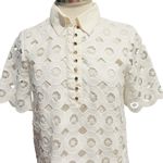 ZARA  openwork crochet short dress with buttons Size Medium Photo 5