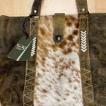 New Myra Western Boho Purse Handbag Cowhide Fur Leather Travel Tote Bag S5229 White Photo 1
