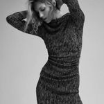 ZARA NWOT  Knit Black Metallic Thread Dress Size M Photo 7