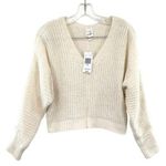 belle du jour Chenille Cream Chunky Oversized Cropped Knit Sweater New Photo 0