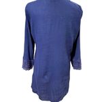 La Blanca Island Fare Blue Crochet Detail Tunic Coverup MEDIUM Beach Resortwear Photo 4