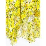 Shoshanna  Candela Yellow Floral Print High-Low Ruffle Flutter Midi Dress Size 6 Photo 4