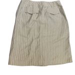 Talbots Y2K Linen Blend Pinstripe Two Piece Skirt Suit Set Women’s 8 Beige Photo 4