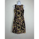 Women’s SILK Floral Sheath Black Midi Dress 6 Photo 2