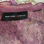 Vintage Y2K New York & Company Long Sleeve Sheer Mesh Witchy Cardigan XS Purple Photo 9