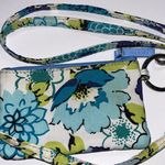 Vera Bradley  Floral Lanyard Blue and Green Photo 1