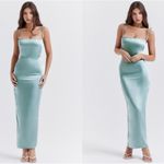 House Of CB  'Costanza'‎ Light Jade Maxi Dress blue NWOT size L Photo 12