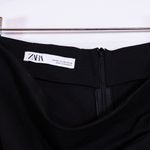 ZARA  Crepe Ruched Drape High Thigh Slit Straight Skirt Solid Black XS Photo 1