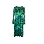 Cider  Green Mesh Boat Neck Floral Maxi Dress Women's Size Large Photo 6
