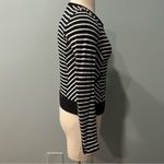 Drew  Black & Ivory Striped Zip-Front Cardigan Sweater Size Small Photo 3