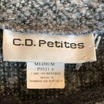 Vintage C.O. Petites Grey Cardigan with built in dark grey Tank, metal clasps Size M Photo 5