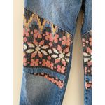 We The Free  People 24 Denim Jean Embroidered Aztec Patchwork Rocky Mountain EUC Photo 2
