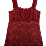 Vtg Y2K 90s Venezia L Large Babydoll Top Red Lace Sleeveless Coquette Whimsy Photo 0