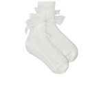 Lovers + Friends  Charlize Socks in White One Size New Womens Bow Photo 1