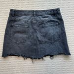 Free People Black Denim Zip Up Skirt Photo 3