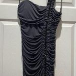 XOXO juniors One-Shoulder Ruched Gray Mini Dress Size L Party Cocktail Photo 0