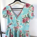 Betsey Johnson Time For Tea Seersucker Rose Garden Tiered Party Dress Floral XL Photo 2