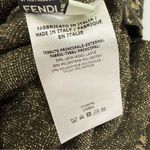 Fendi  Wool Blend Knit Sweater Brocade Damask Dress Metallic Gold Brown Photo 14