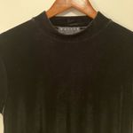 Women’s Black Velvet L Maxi Sheath Dress Short Sleeve Mock Neck Whimsygoth Size L Photo 3