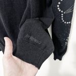 Desigual [] Black Floral Rhinestone Vancouver V-Neck Sweater Relaxed Fit Sz Small Photo 8