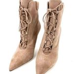 Good American HP ๐ stone scandal booties | lace up heels | suede | beige Photo 0