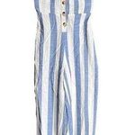 Japna  pinstripe cotton jumpsuit with criss cross back Photo 0