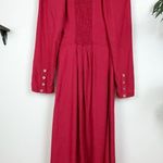 NWT Lusana Finn Midi Dress Claret Red 100% Linen Blend Size Small Photo 3